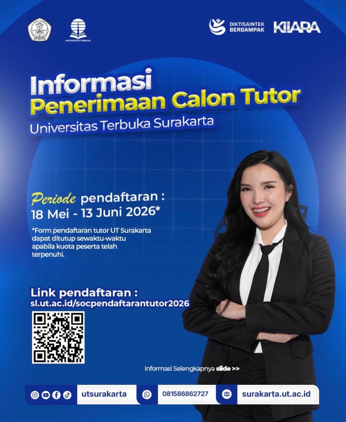 OPEN RECRUITMENT CALON TUTOR UNIVERSITAS TERBUKA SURAKARTA 2026