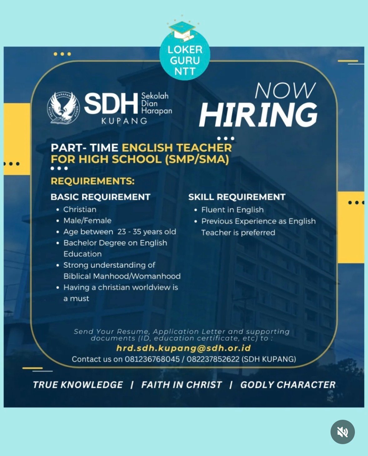 WE ARE HIRING — SDH KUPANG
